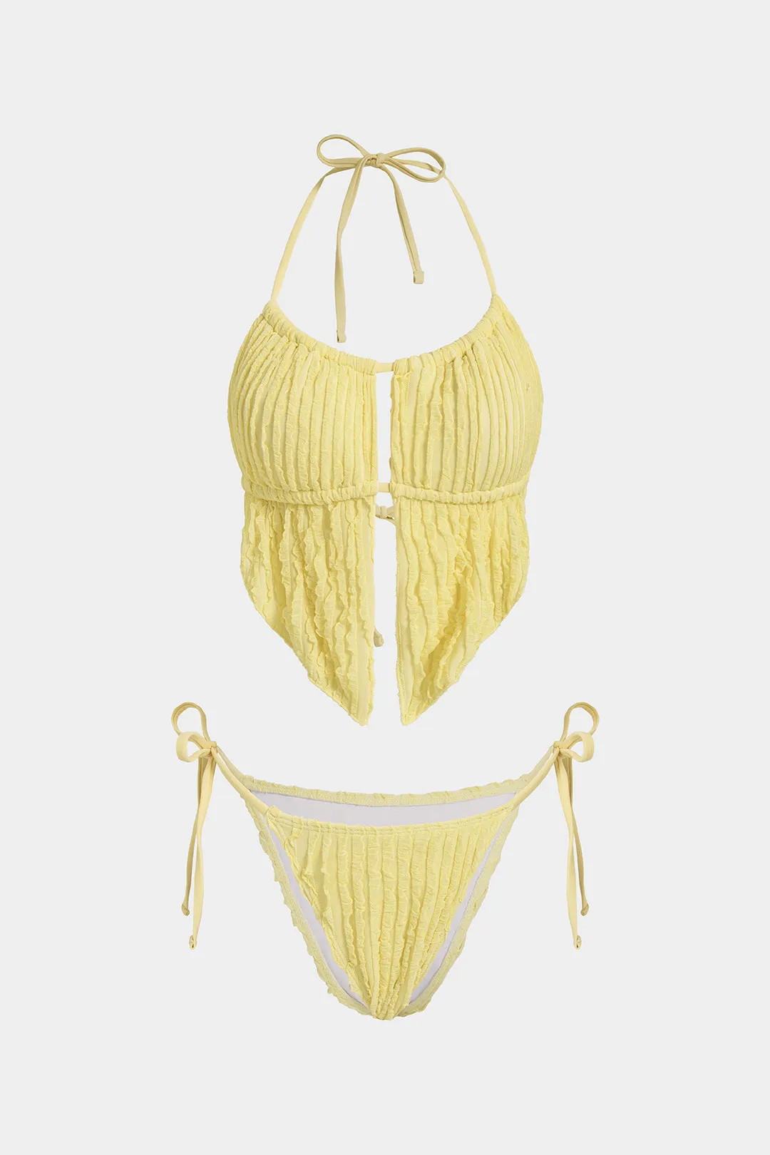 Textured Tie-Up Bikini Set sold by Micas