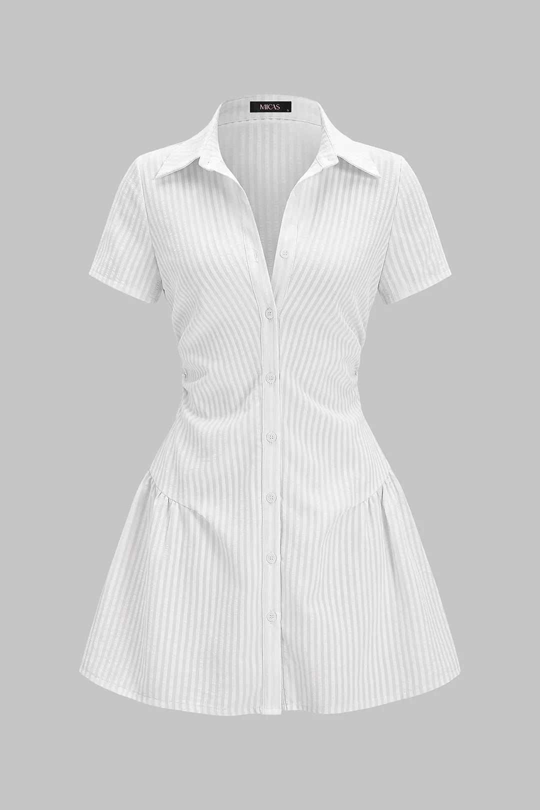 Stripes Print V-Neck Short Sleeve Mini Dress sold by Micas product image thumbnail 5