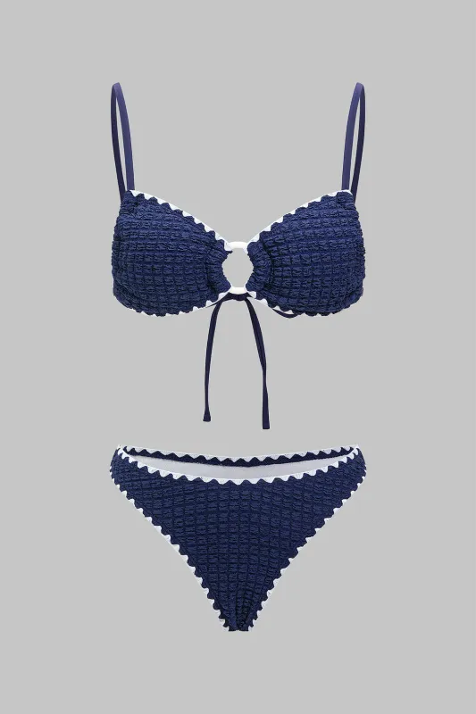 Textured Halter Neck Bikini Set made by Micas