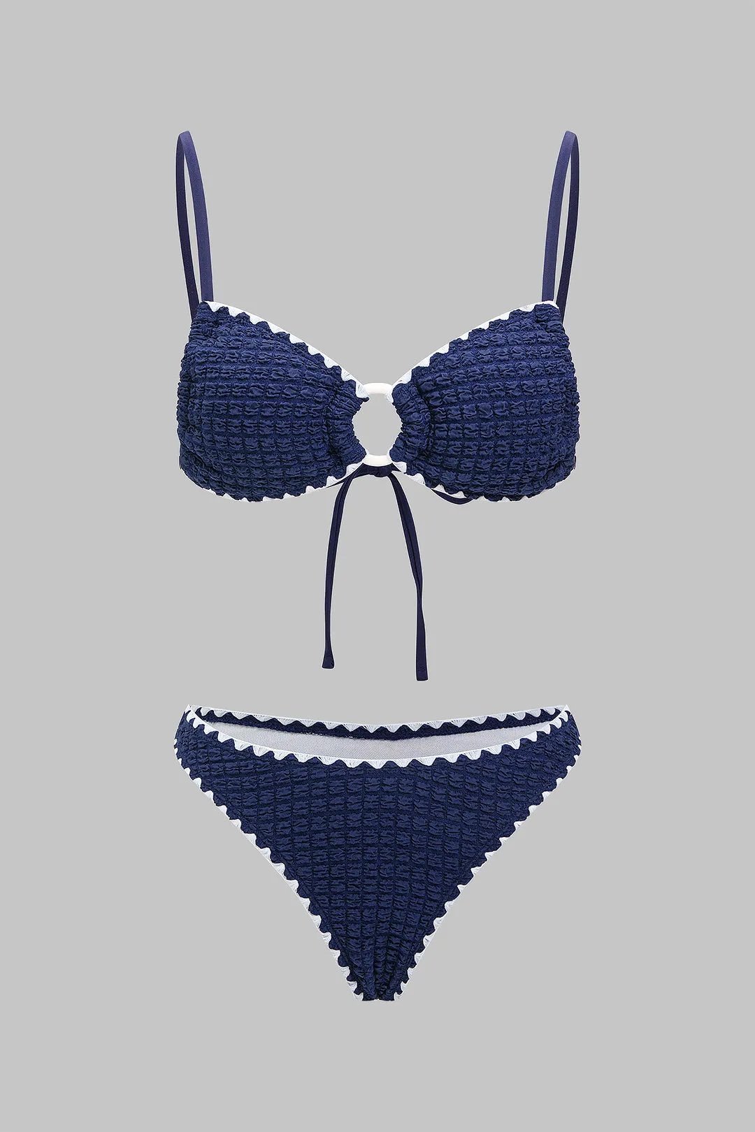 Textured Halter Neck Bikini Set sold by Micas