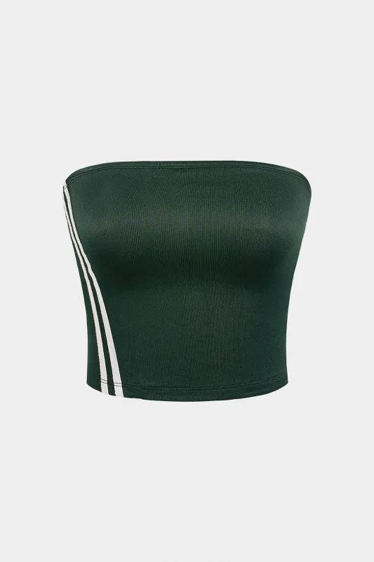 Striped Zipper Tube Top made by Micas