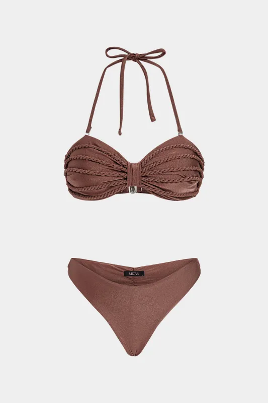Halter Neck Tie-Up Bikini Set made by Micas