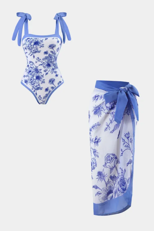 Floral Print Tie-Up Bikini Set made by Micas
