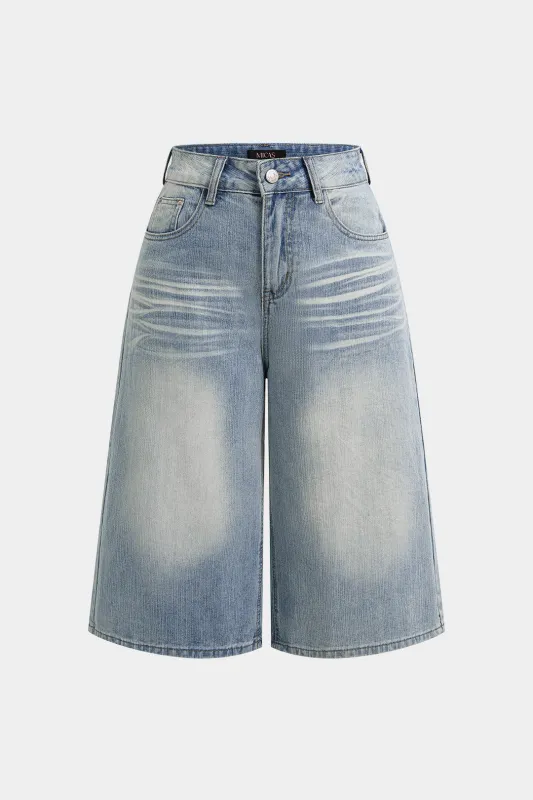 Denim High Waist Shorts made by Micas