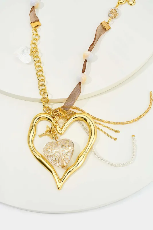 Alloy Irregular Pendant Beaded Necklace made by Micas