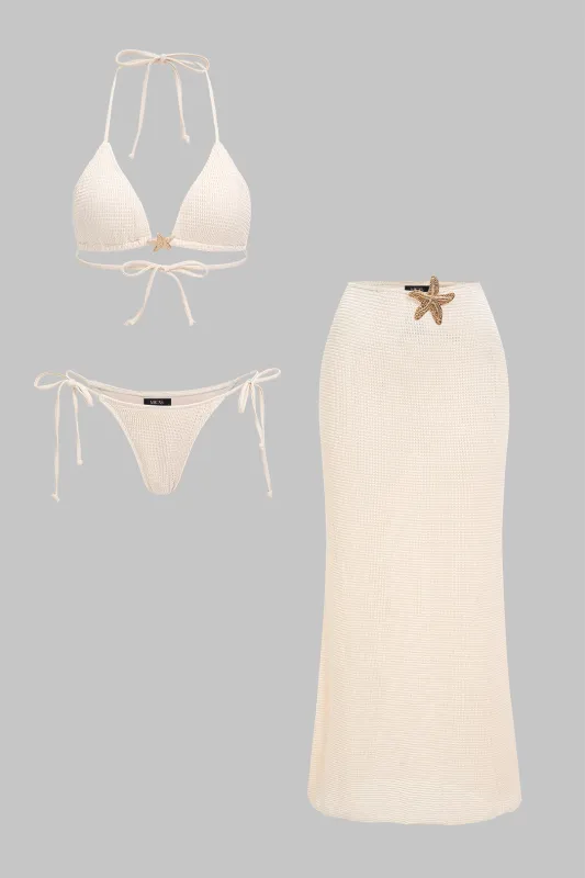 Metallic Backless Tie-Up Bikini Set made by Micas