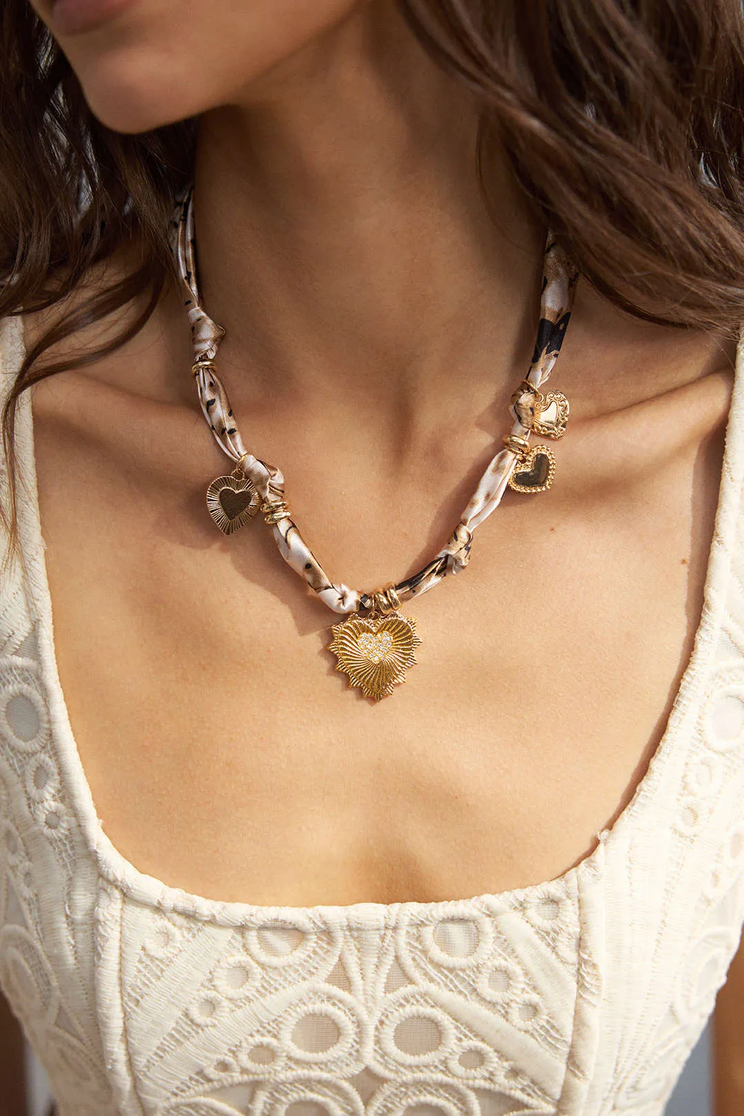 Heart Pendant Silk Necklace sold by Micas