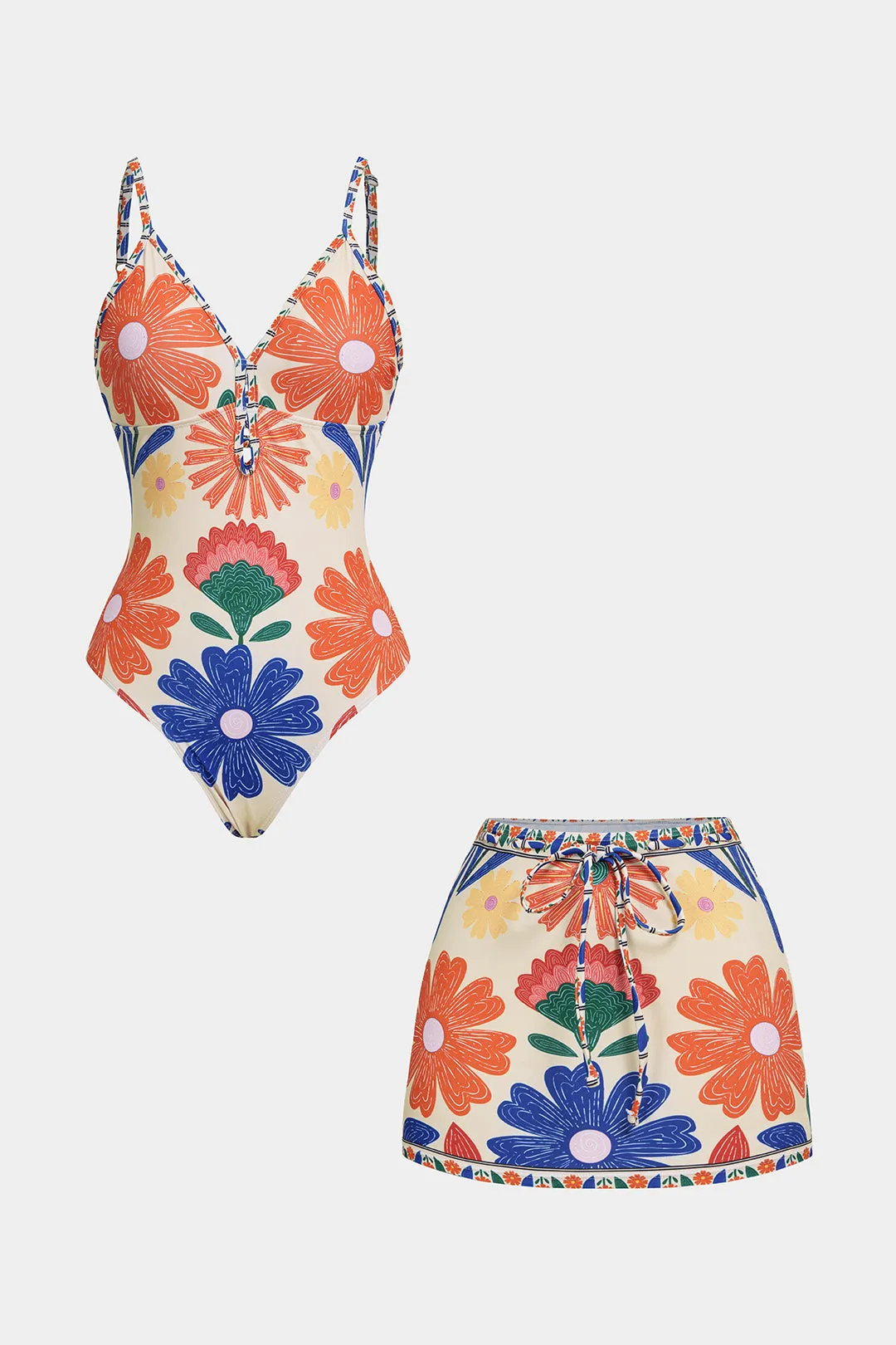 Bohemian Print Tie-Up Bikini Set sold by Micas