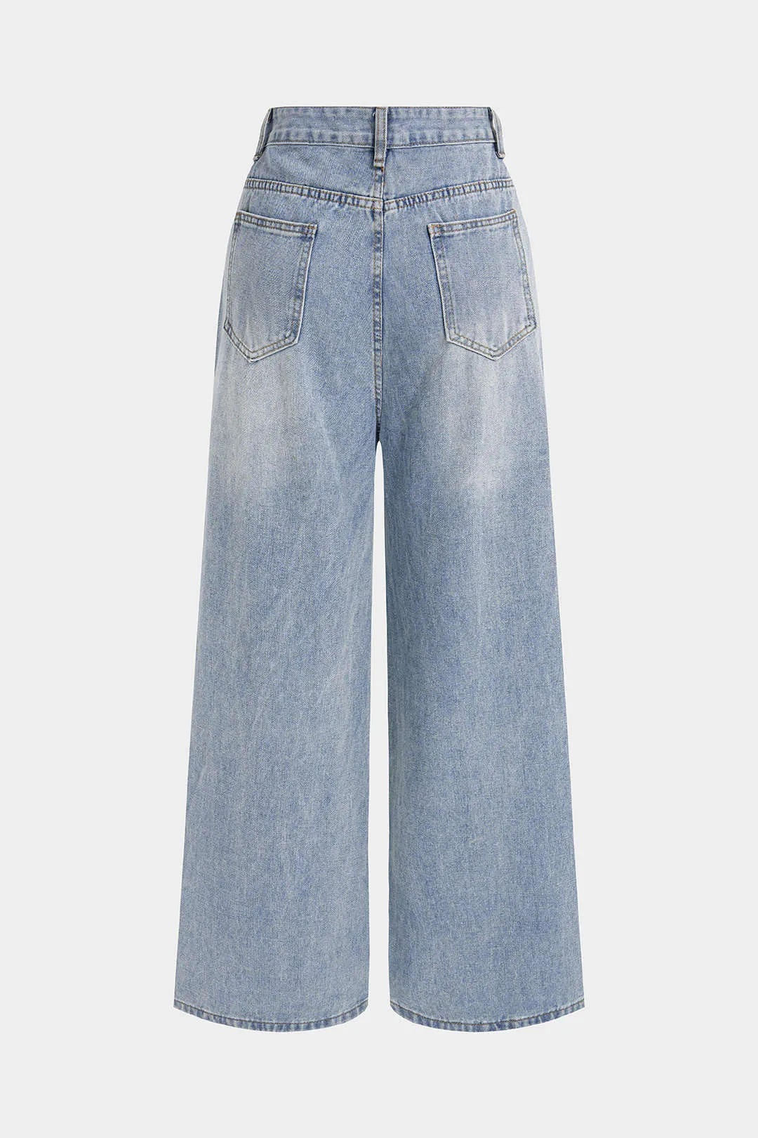 Denim Ripped Wide Leg Jeans sold by Micas product image thumbnail 2