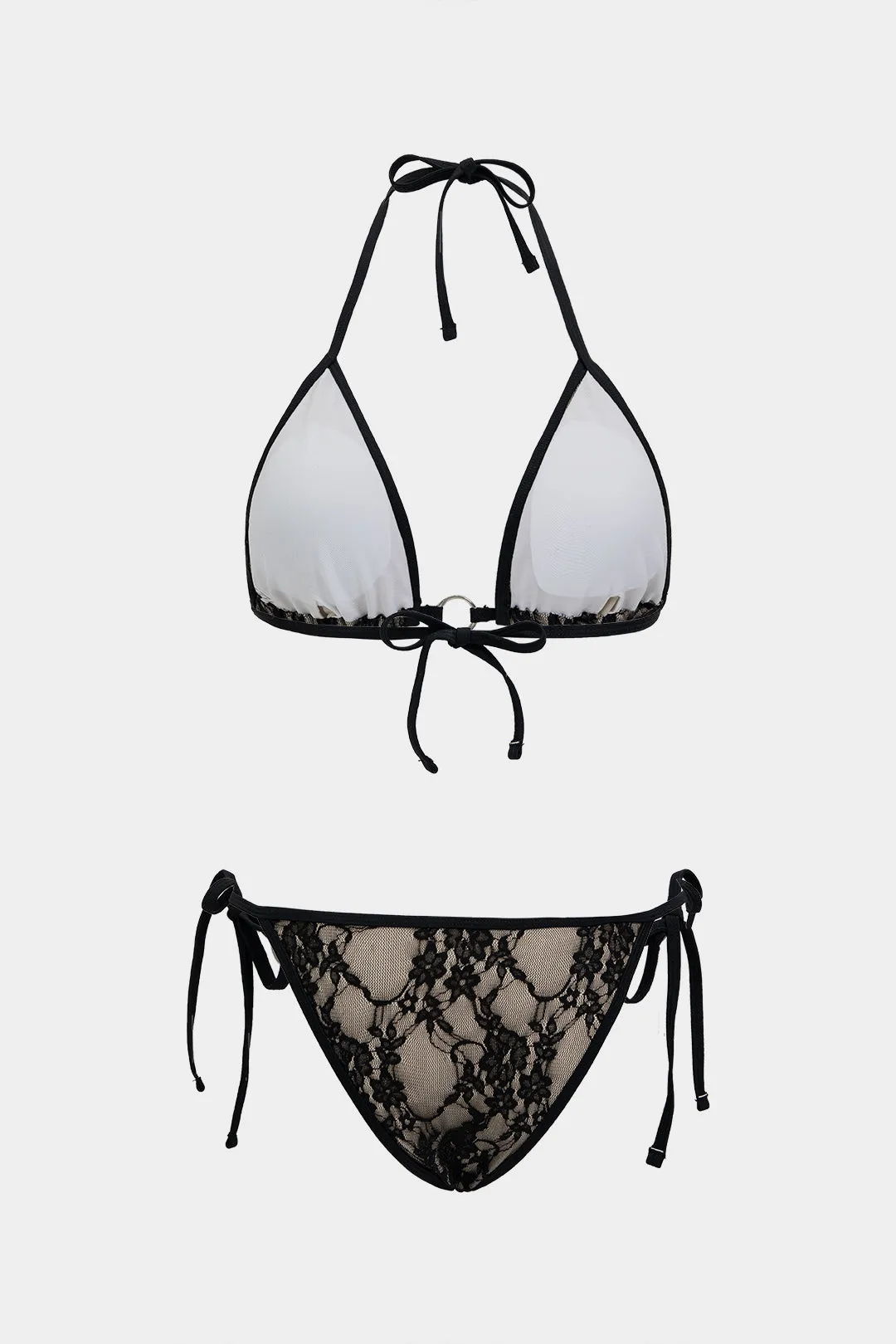 Lace Metallic Tie-Up Backless Bikini Set sold by Micas product image thumbnail 2