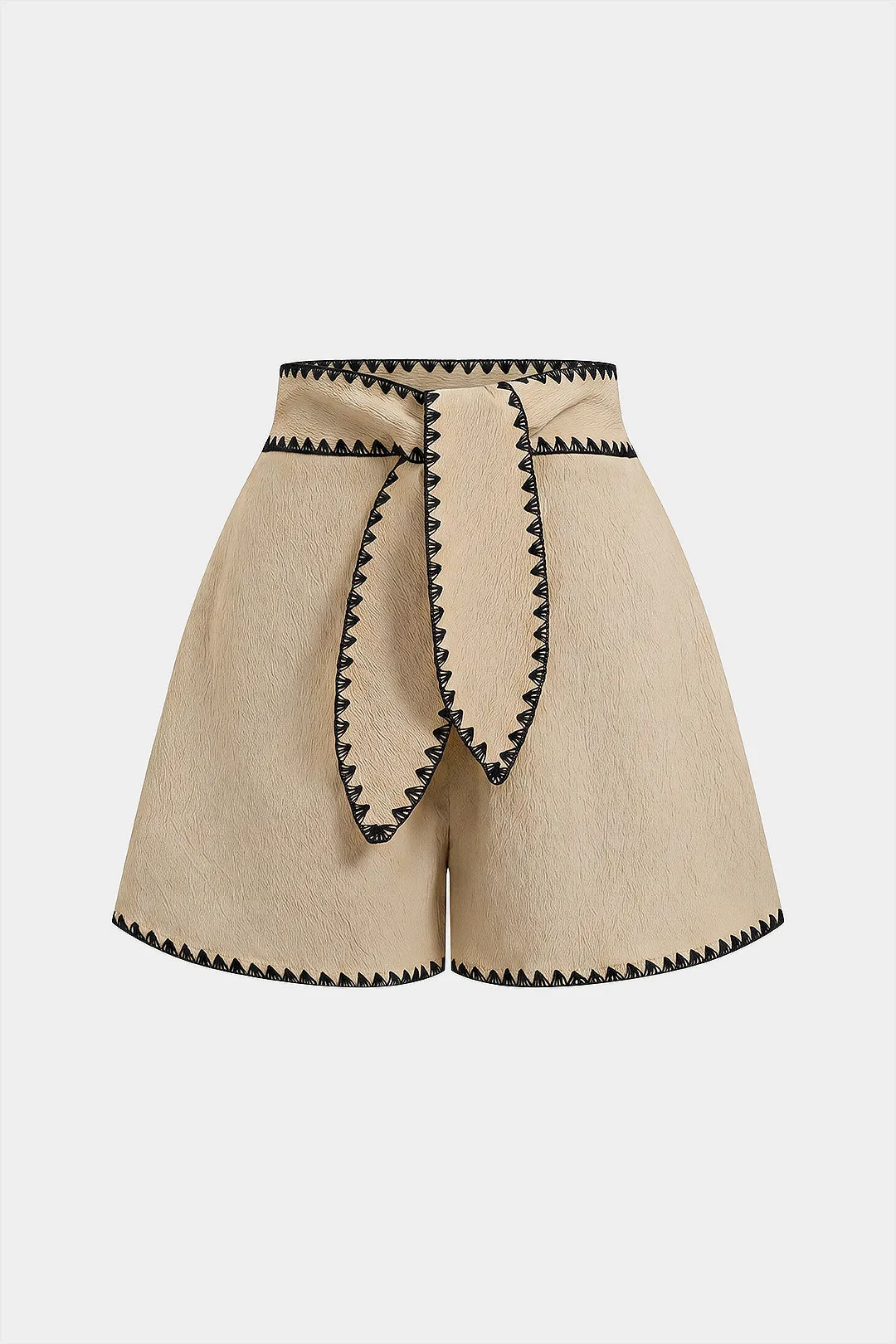 Contrast Trim Belted Shorts sold by Micas