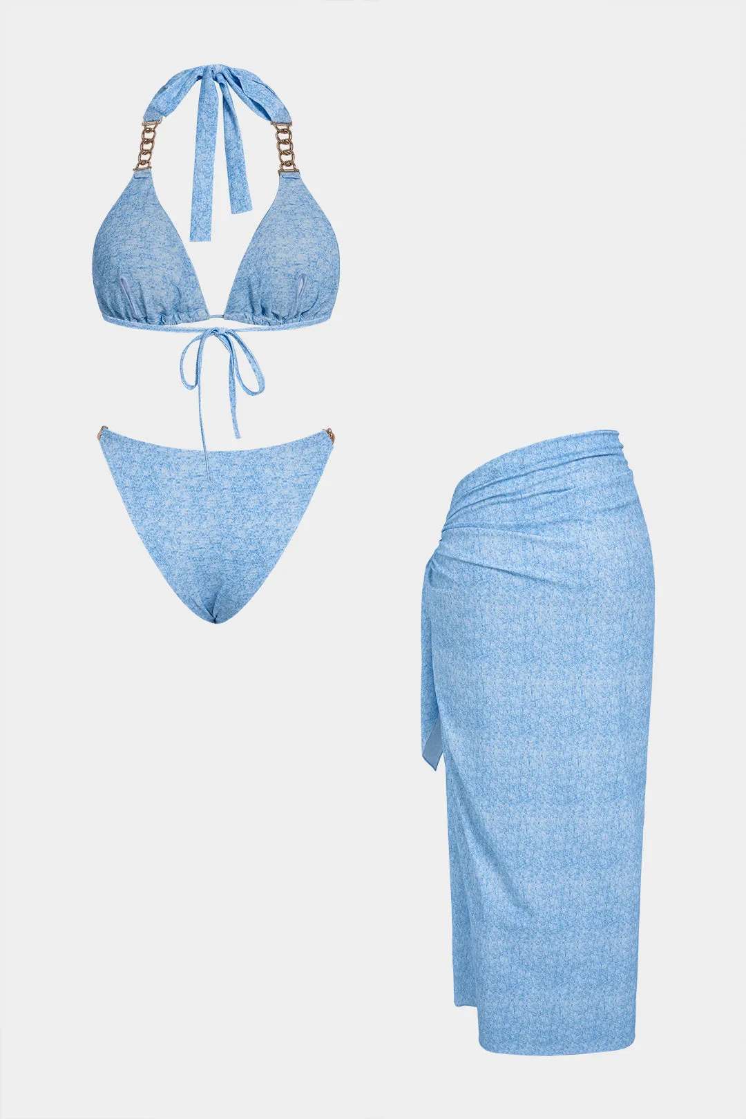 Metallic Halter Neck Tie-Up Bikini Set sold by Micas product image thumbnail 2