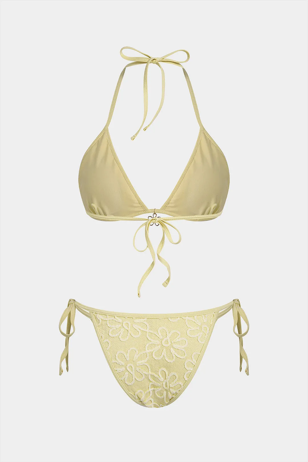 Embroidery Tie-Up Halter Neck Bikini Set sold by Micas product image thumbnail 2