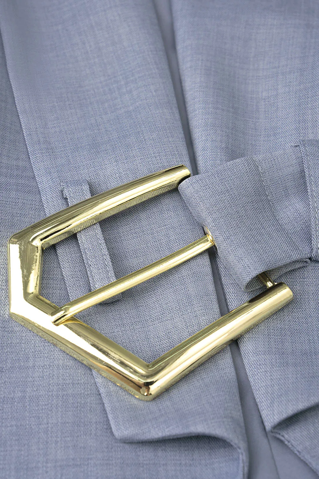 Notched Lapel V-Neck Belted Pocket Vest sold by Micas product image thumbnail 3