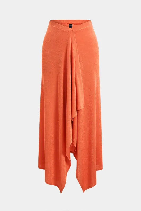 Soli Ruched Irregular Hem Skirt made by Micas