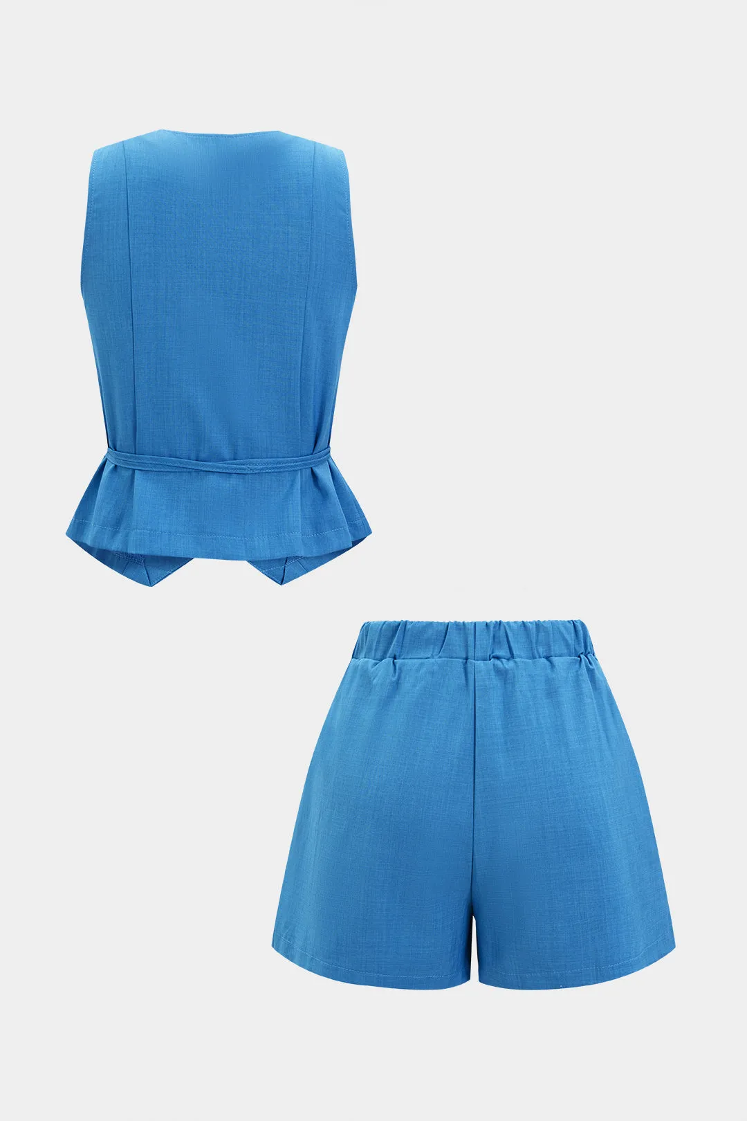 V-Neck Tie-Up Vest And Shorts Set sold by Micas product image thumbnail 2