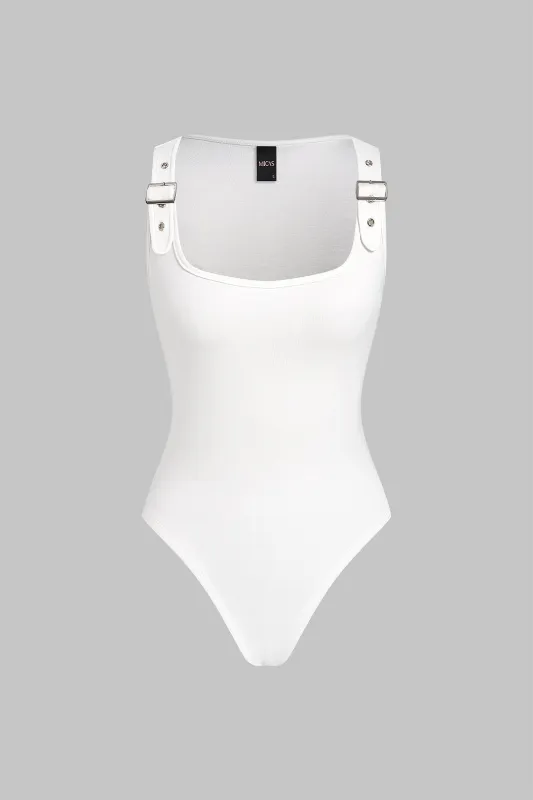 Square Neck Sleeveless Bodysuit made by Micas