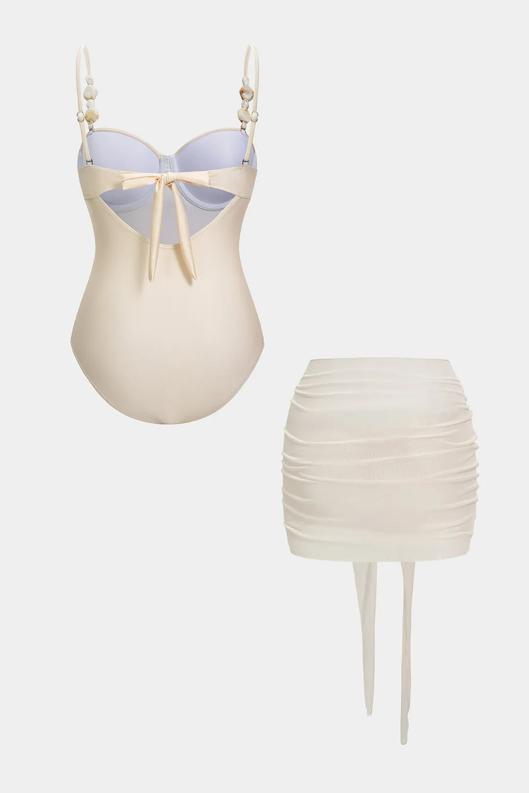 Metallic Beaded Ruched Slip Bikini Set sold by Micas product image thumbnail 2