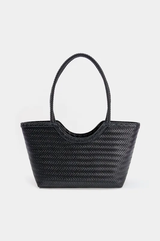 Solid Woven Tote Bag made by Micas