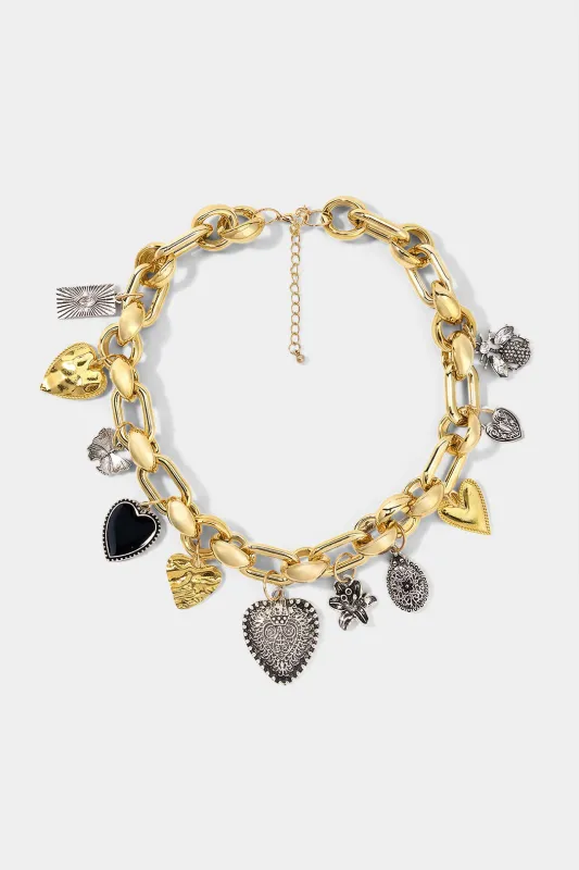 Alloy Rhinestone Pendant Necklace made by Micas