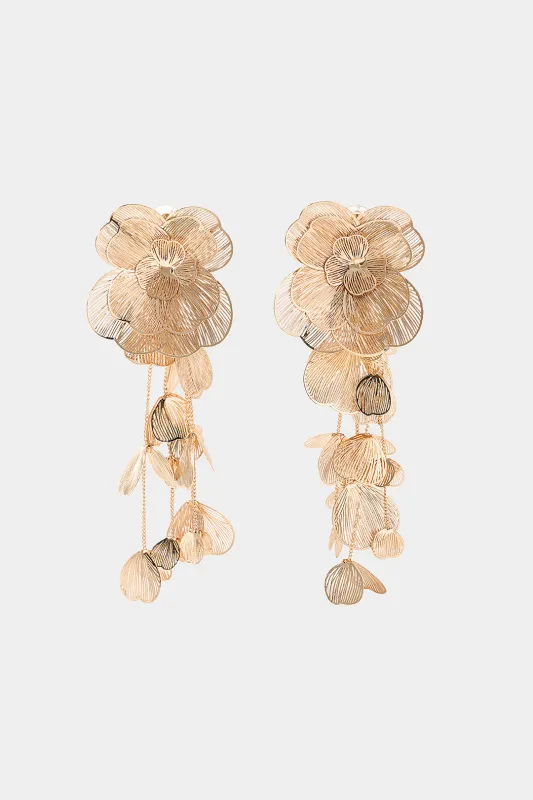 Metal 3D Flower Fringe Earrings made by Micas