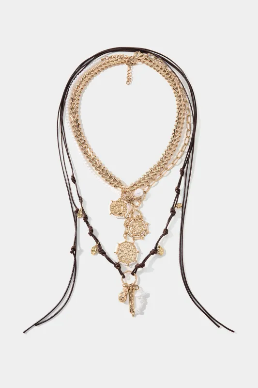 Layered Pearl Coin Necklace made by Micas