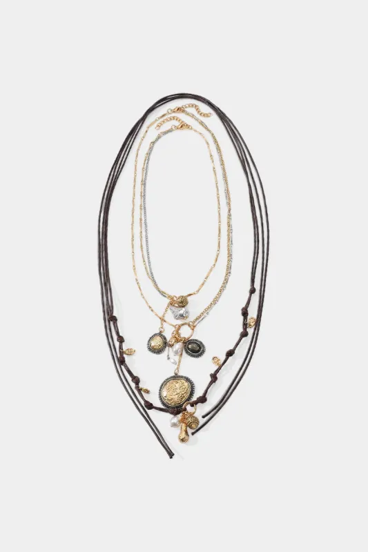 Rhinestone Multi-Layered Necklace made by Micas