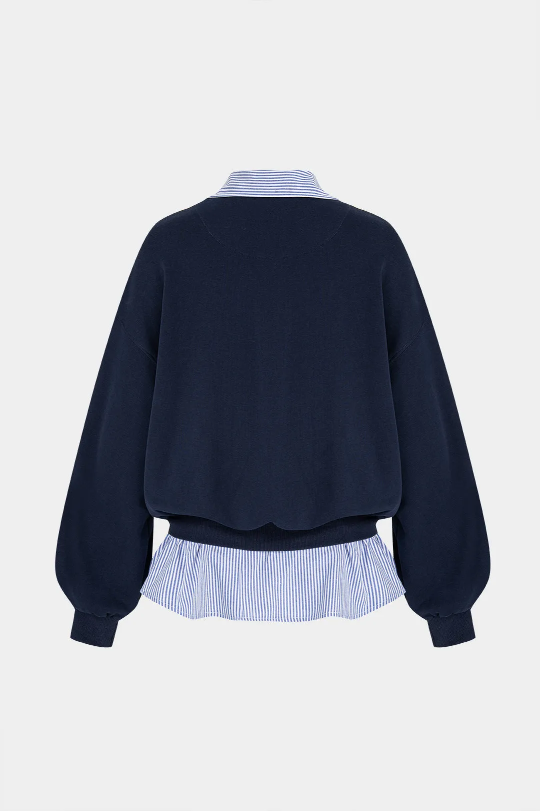 Striped Lapel Button Long Sleeve Sweatshirt sold by Micas product image thumbnail 4
