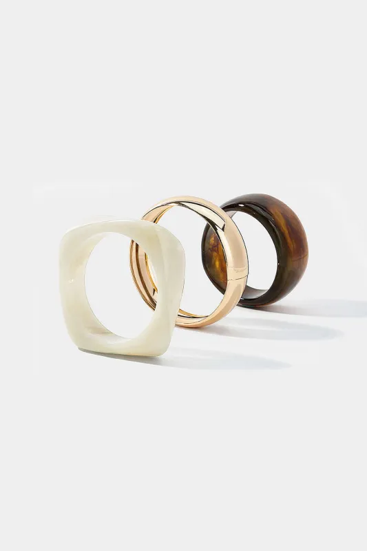 Gold Irregular Wide Bracelets made by Micas