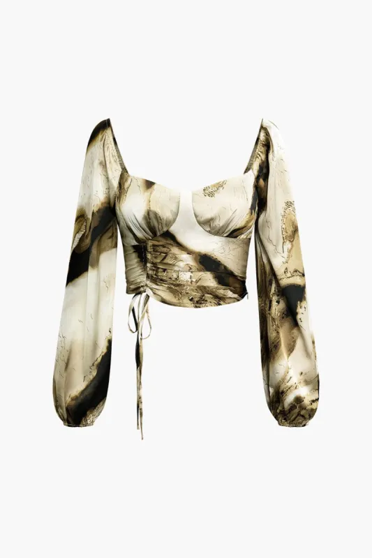 Tie Dye Ruched Crop Top sold by Micas