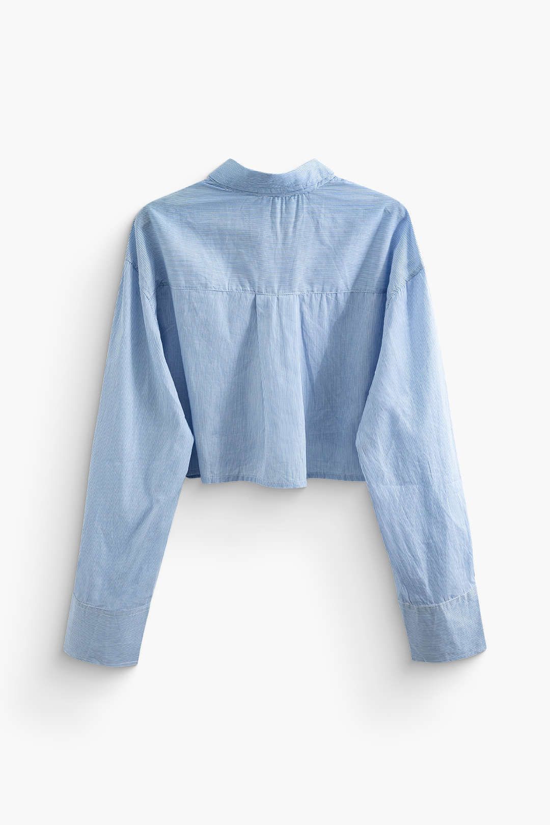Long Sleeve Patch Pocket Crop Shirt sold by Micas product image thumbnail 2