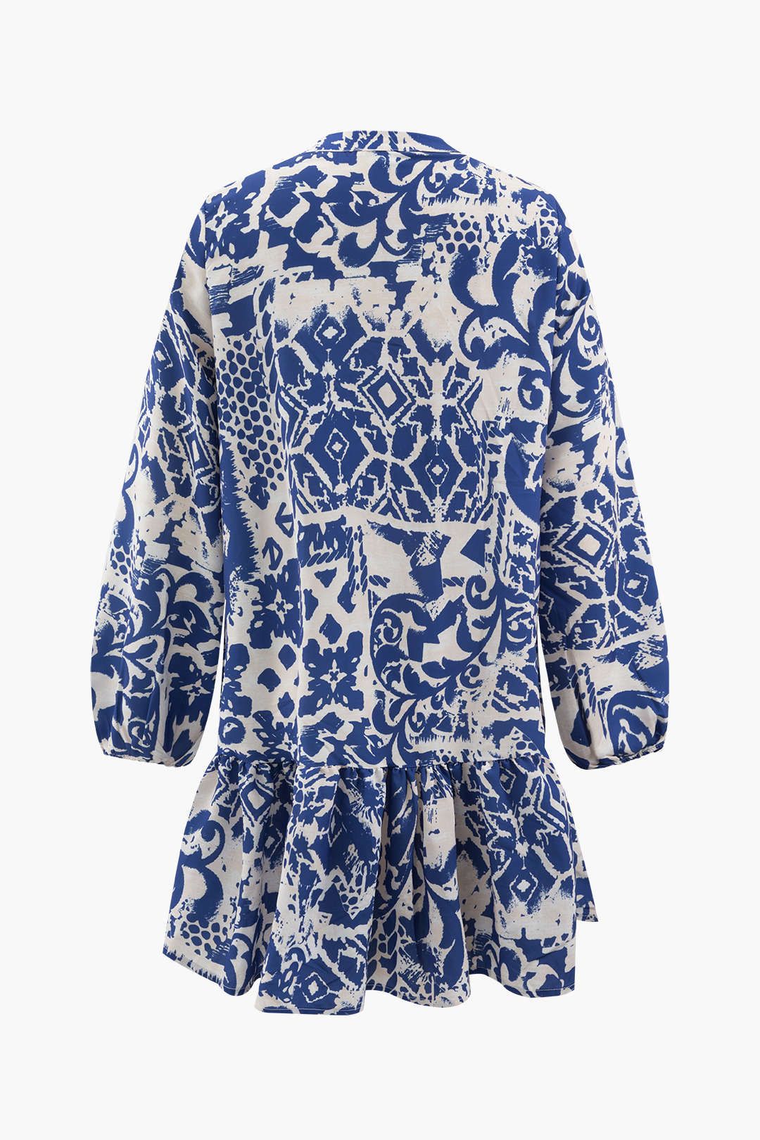 Printed V-neck Pintuck Mini Dress sold by Micas product image thumbnail 2