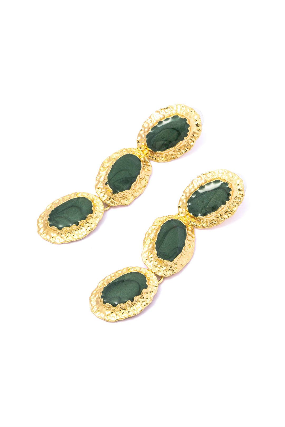 Gold-tone Crystal Drop Earrings sold by Micas product image thumbnail 3