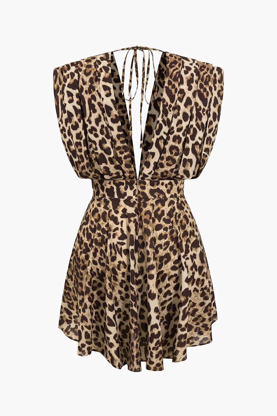 Leopard Print Tie-Up V-neck Mini Dress sold by Micas product image thumbnail 2
