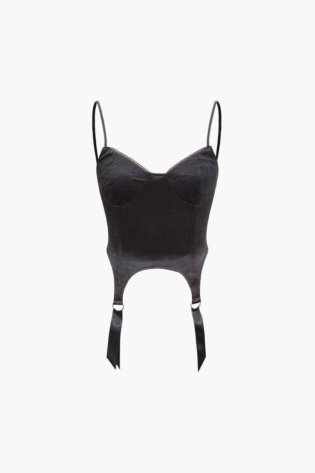 Satin Garter Lace Corset Cami Top sold by Micas