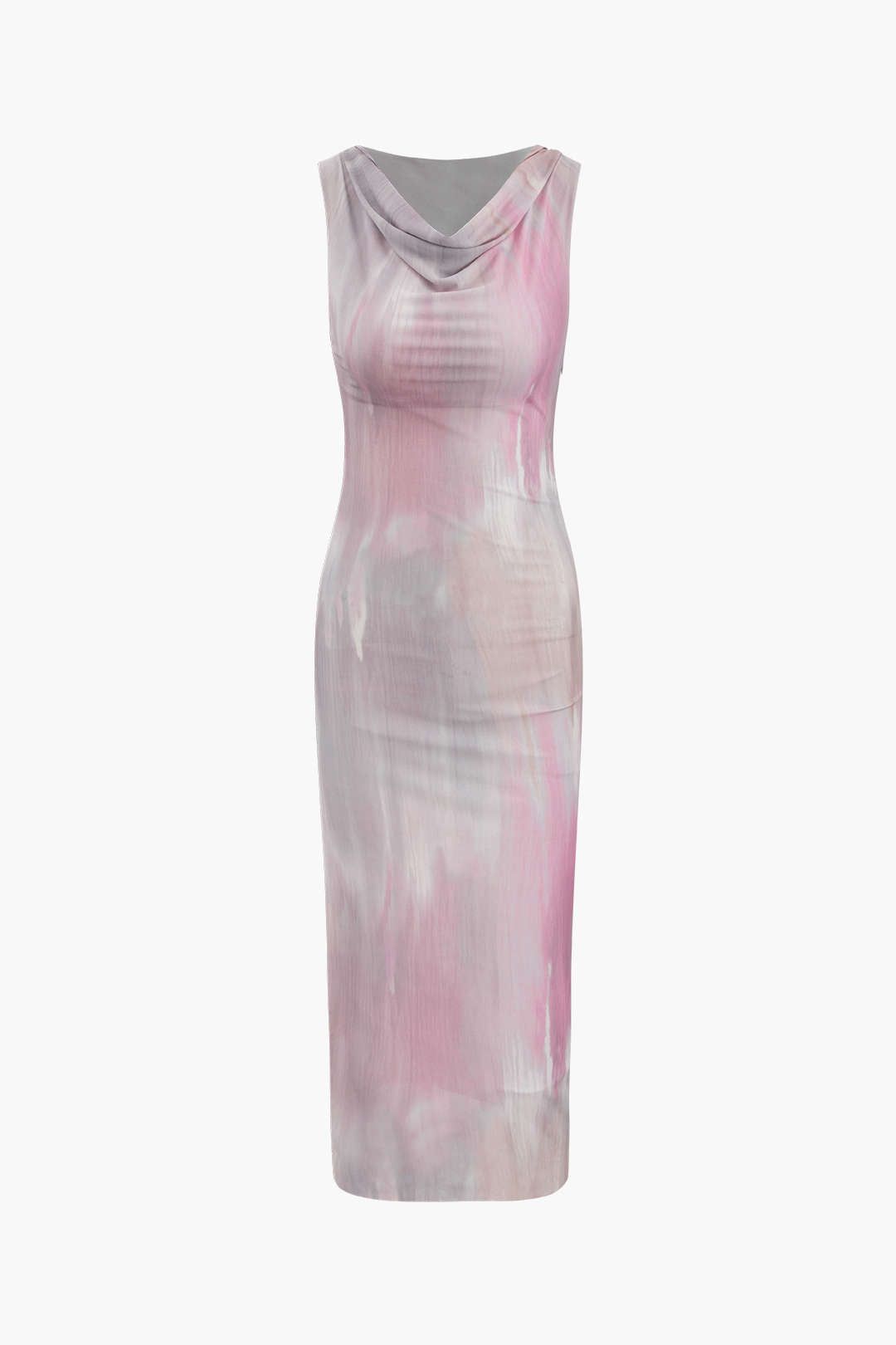 Printed Cowl Neck Sleeveless Midi Dress sold by Micas