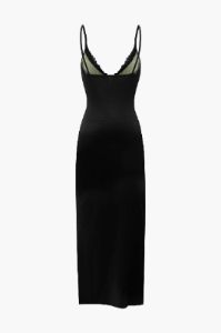 V-neck Lace Asymmetric Slit Midi Dress sold by Micas