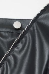 Faux Leather Asymmetric Tube Top sold by Micas