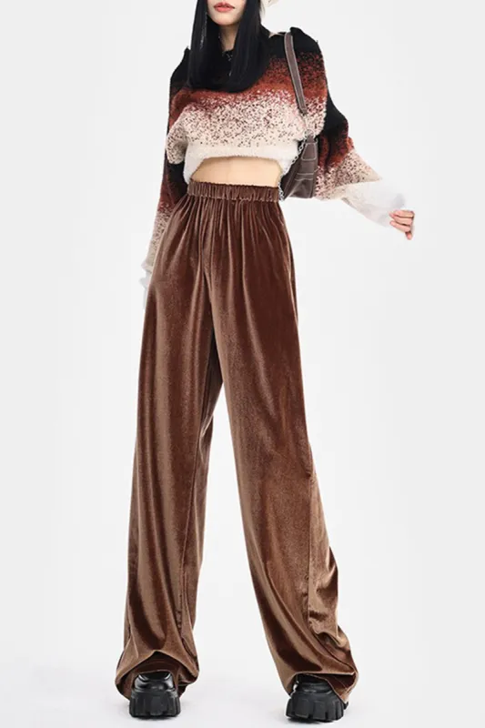 Elastic Waist Velvet Wide Leg Pants sold by Micas
