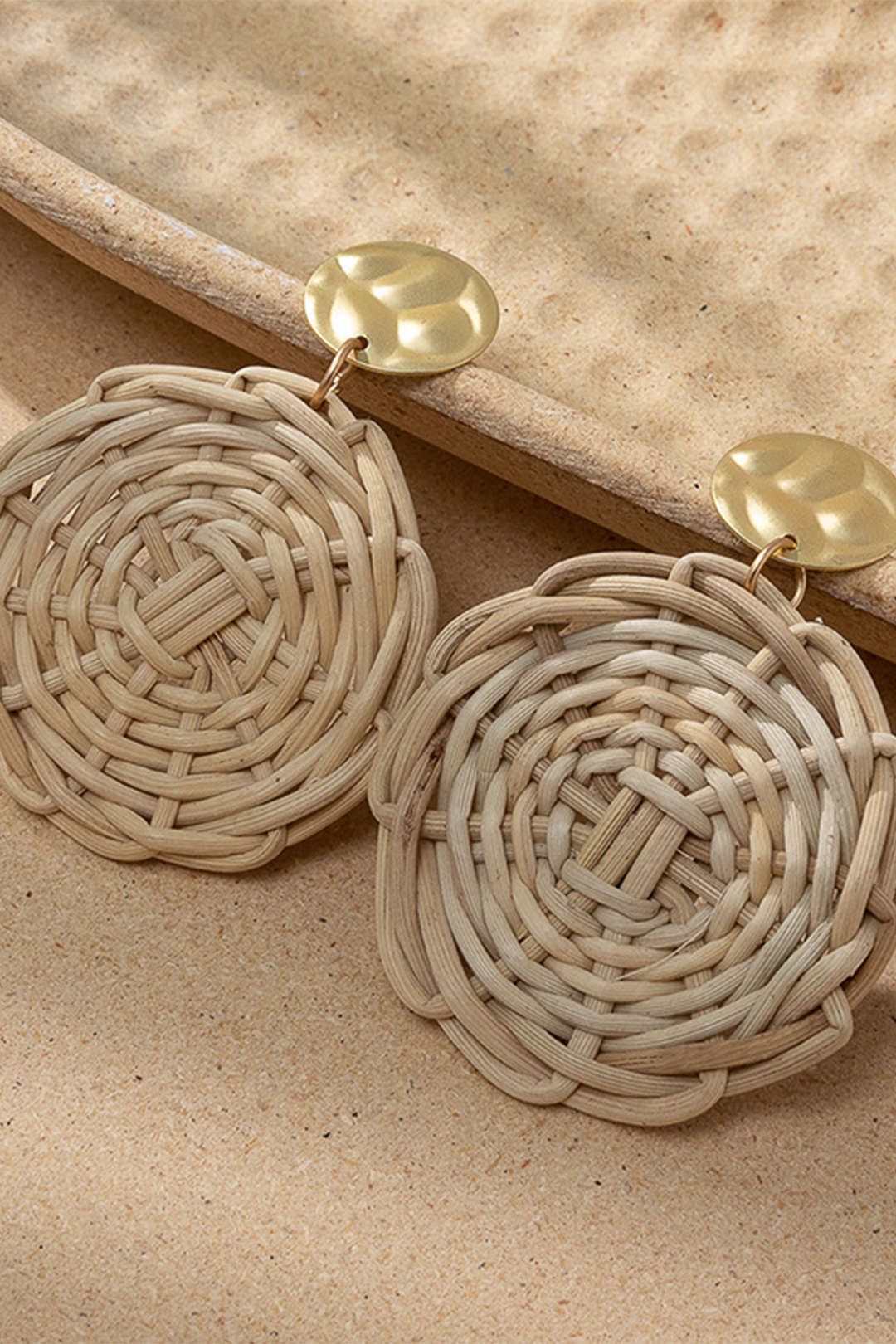 Rattan Straw Earrings sold by Micas product image thumbnail 2