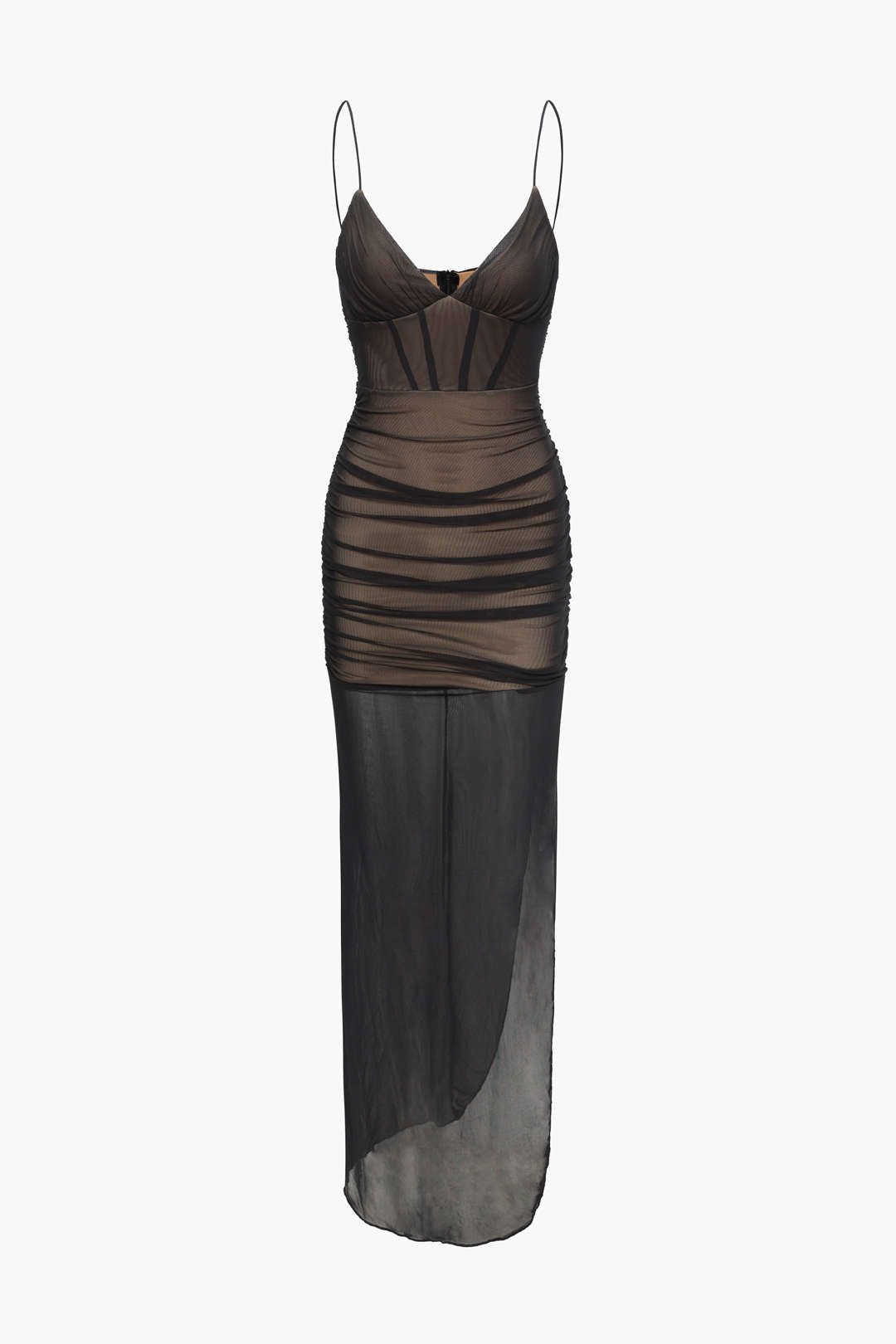 V-neck Sheer Mesh Maxi Dress sold by Micas