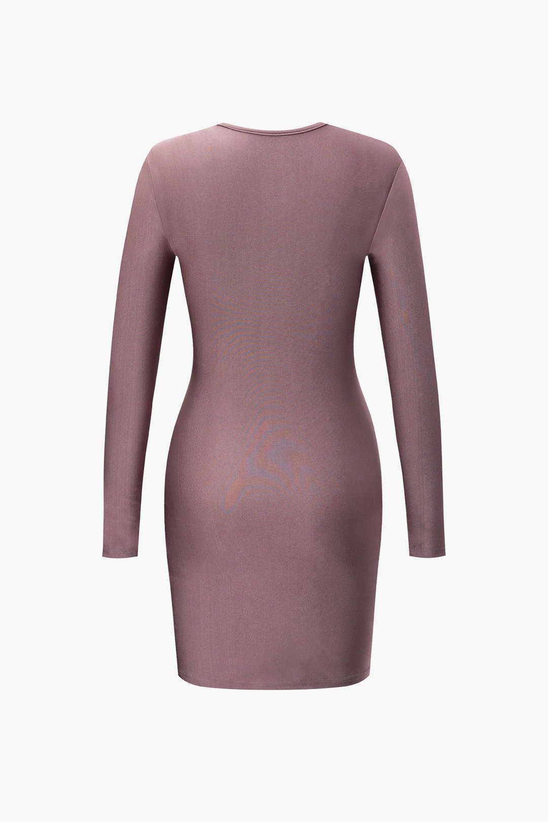 Solid Cut Out Ruched Long Sleeve Mini Dress sold by Micas product image thumbnail 2