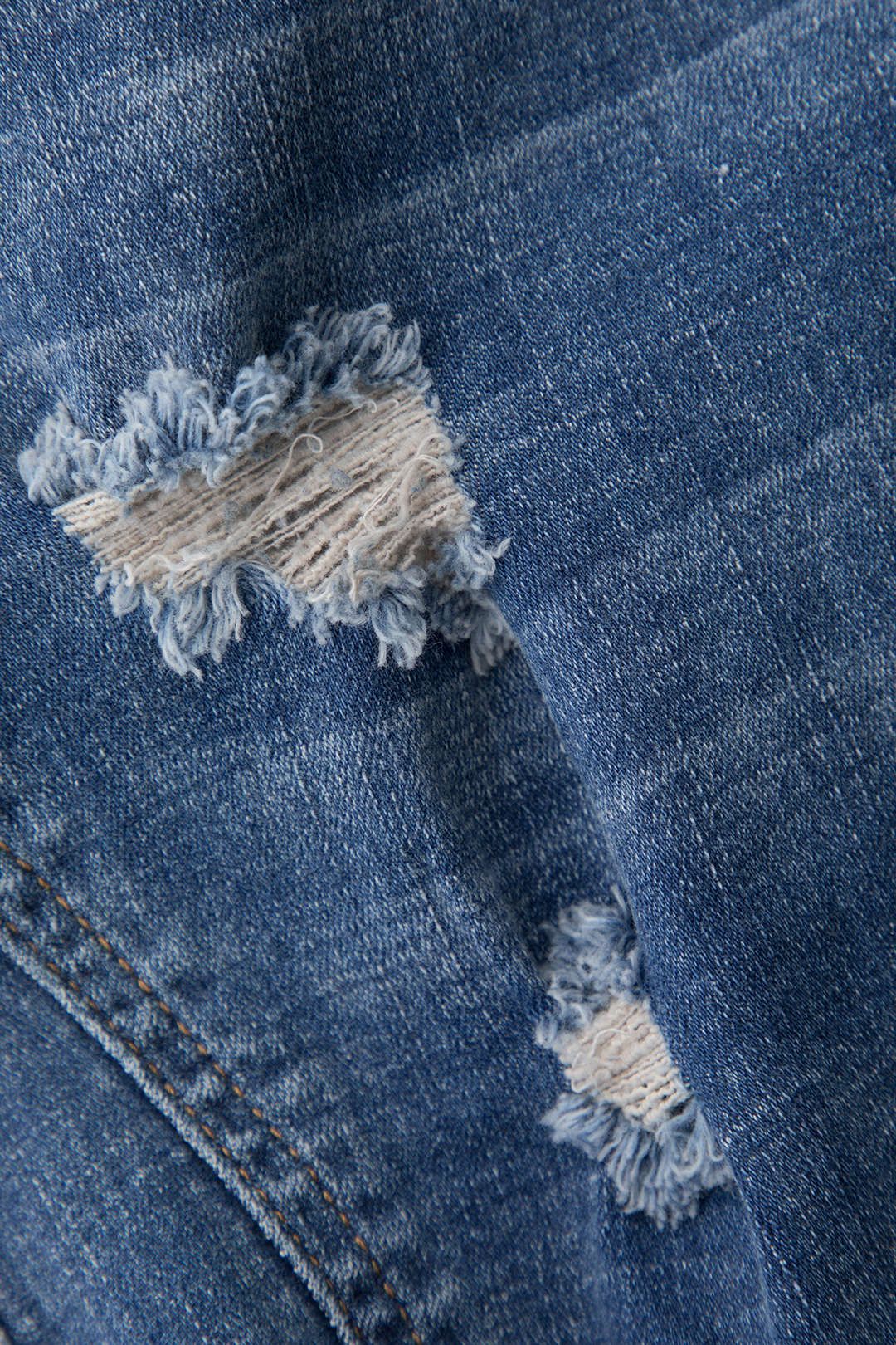 Ripped-detail Denim Mini Skirt sold by Micas product image thumbnail 3