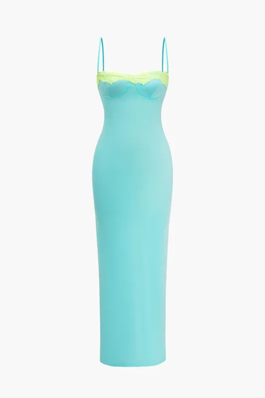 Fast Slit Color Block Bustier maxi kjole sold by Micas