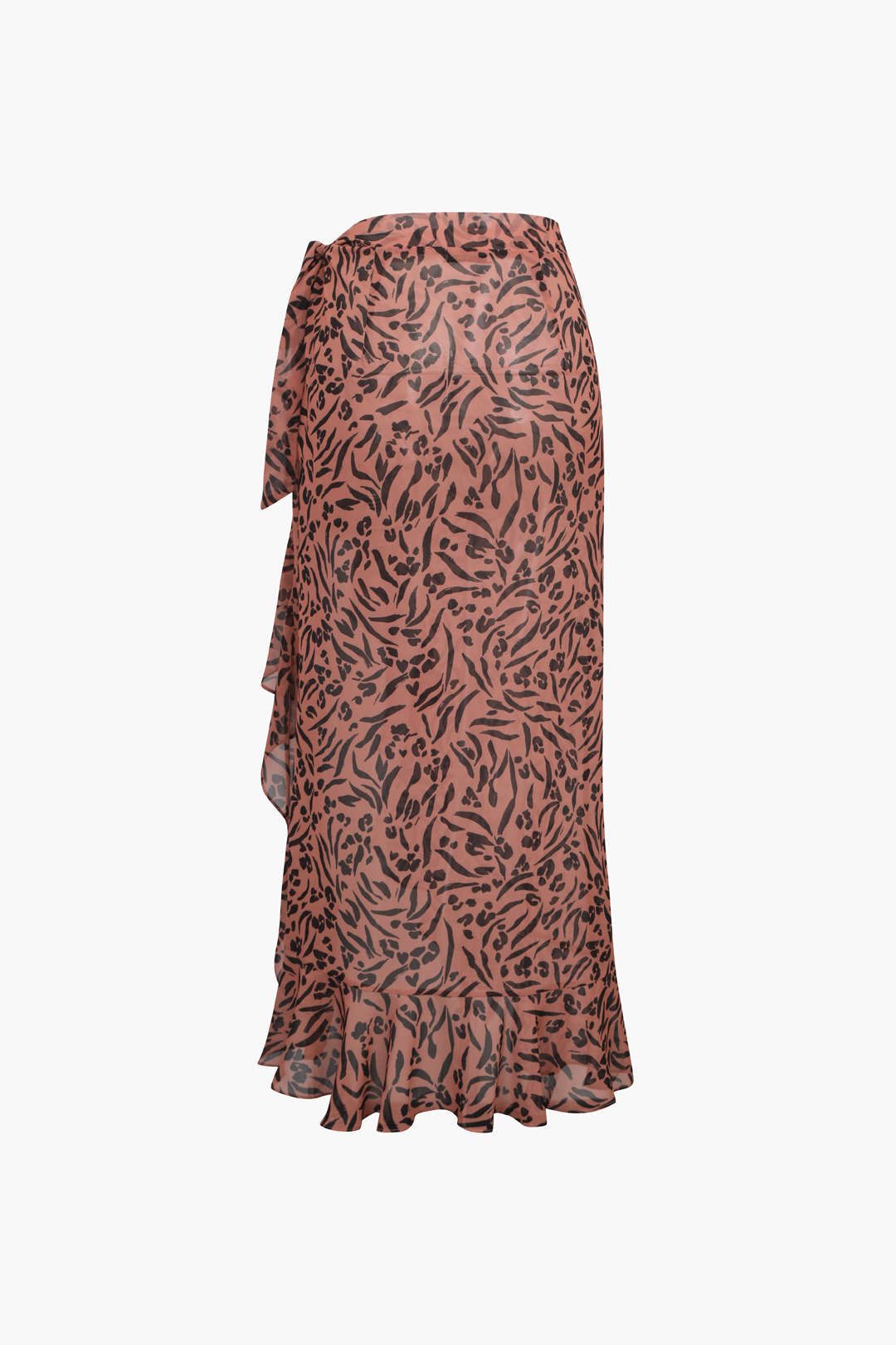 Printed Ruffle Knot Side Cover Up Skirt sold by Micas product image thumbnail 2