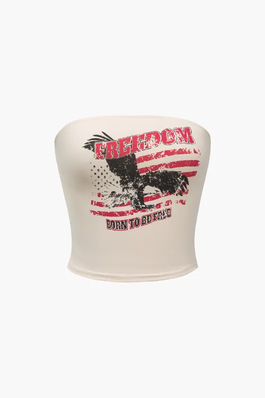 Letter Print Tube Top sold by Micas