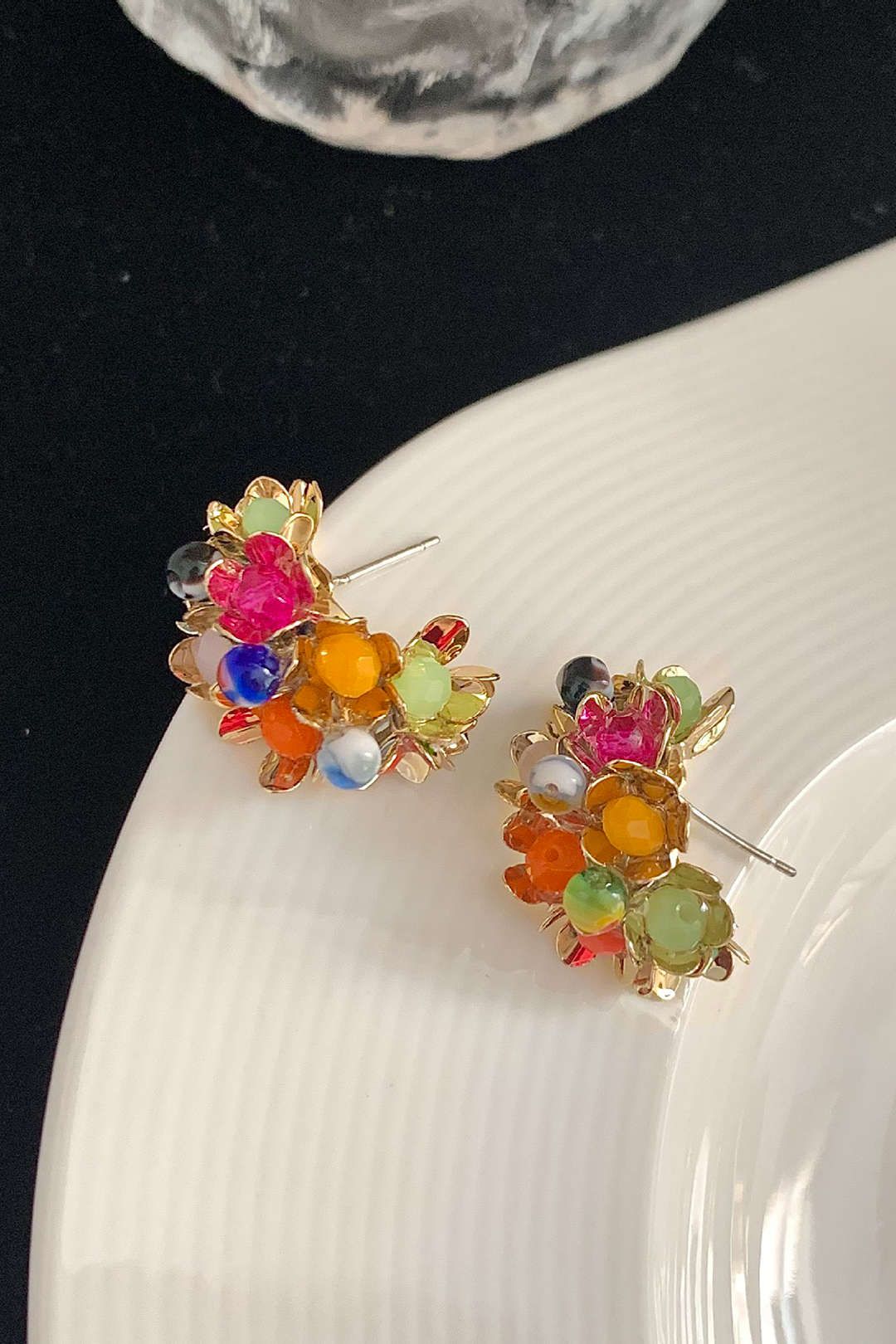 Multi Gemstone Hoop Earrings sold by Micas product image thumbnail 7