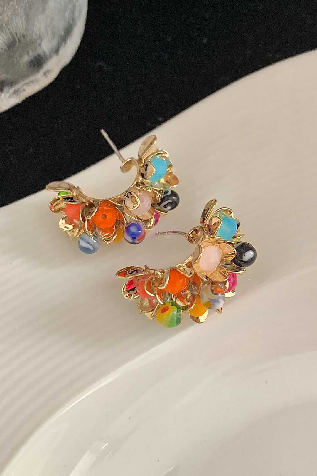 Multi Gemstone Hoop Earrings sold by Micas product image thumbnail 6