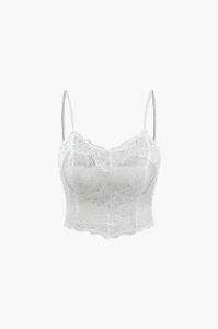 Sheer Lace Mesh V-neck Cami Top sold by Micas