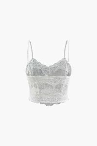 Sheer Lace Mesh V-neck Cami Top sold by Micas